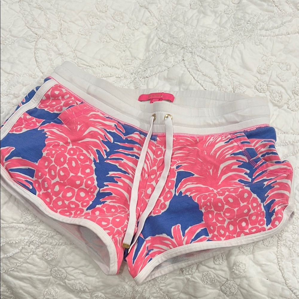 Pink and Blue Pineapple Print Lilly Pulitzer Shorts